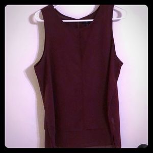 Plum sleeveless blouse